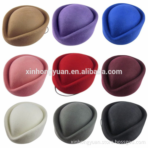 fashion wool Stewardess cap Stewardess Pillbox hat factory custom